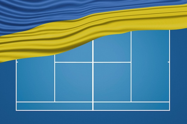 우크라이나 웨이비 플래그 테니스 코트 하드 코트