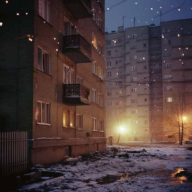 Ukraine winter mud snow cold old apartments