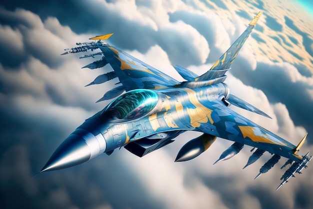 Ukrainian air combat jet fighter fight for Ukraine to win the war Generative AI