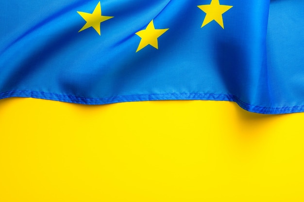 Ukrainian flag created from european union flag the part of the eu flag