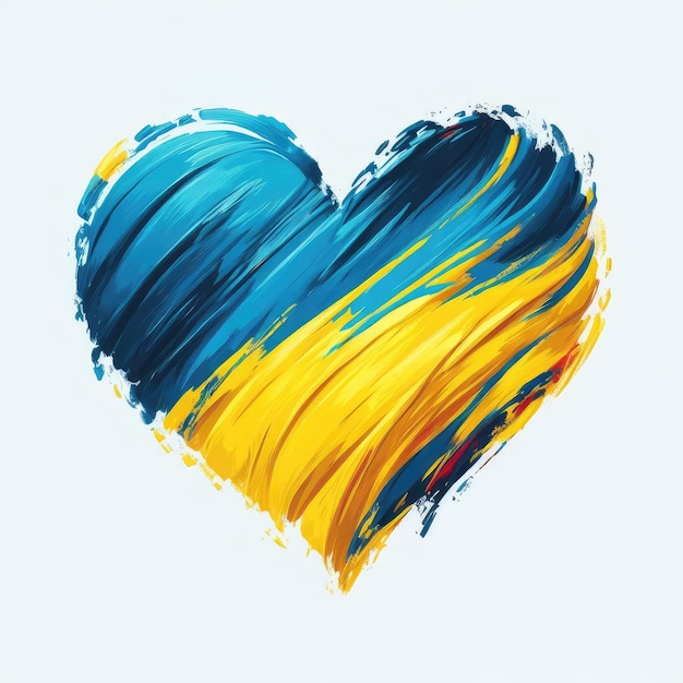 ukrainian flag heart shaped