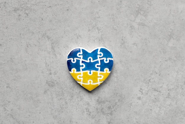 Ukrainian flag in heart Stop the war in Ukraine symbol