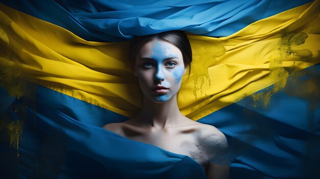 Photo ukrainian flag illustrative symbolism of democratic freedom