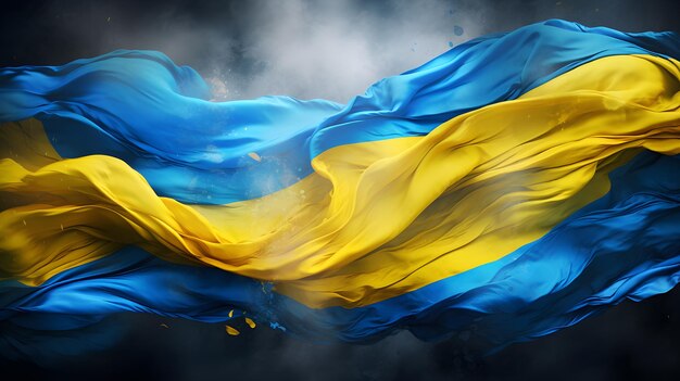 Photo ukrainian flag illustrative symbolism of democratic freedom