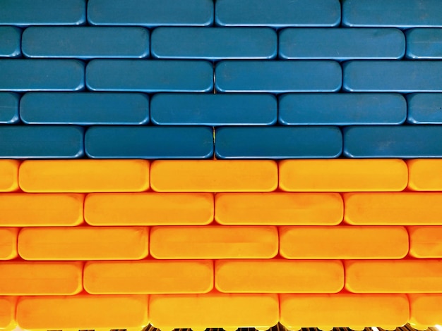 ukrainian flag made by a little  boy