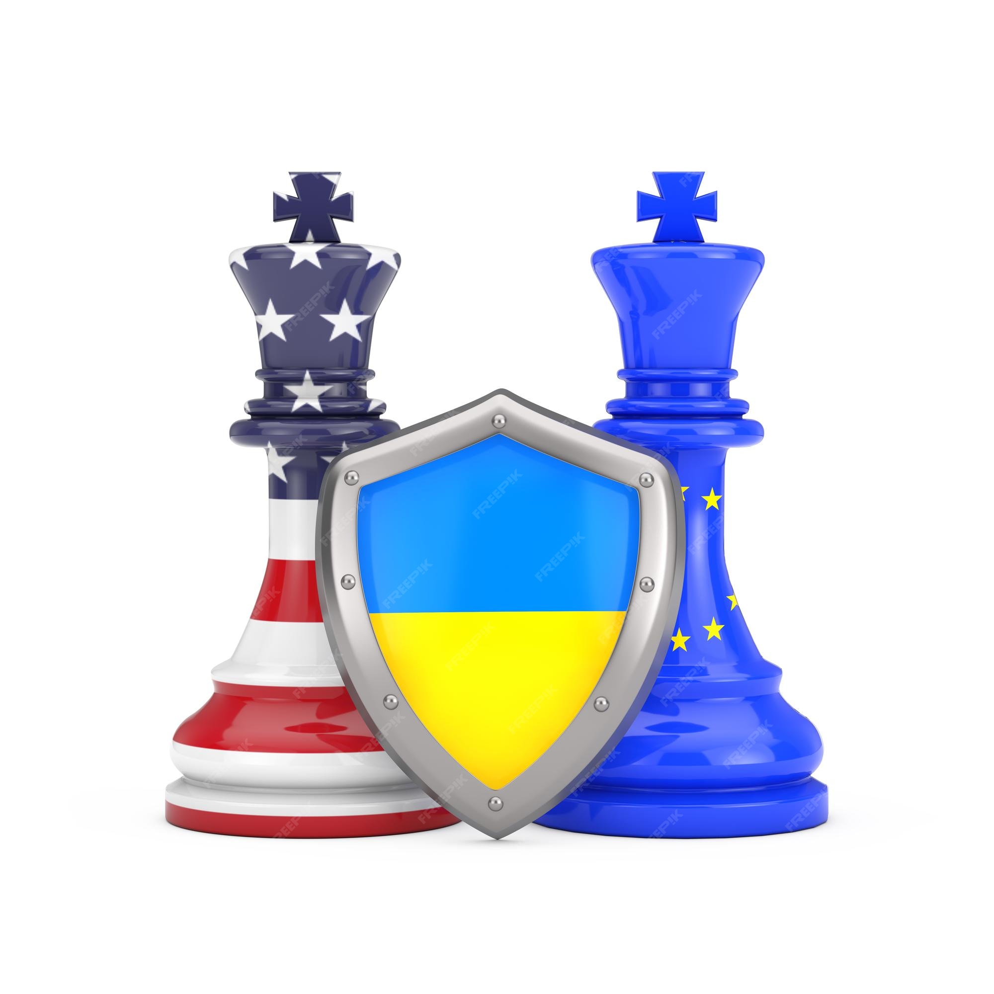 EU Chess King 3D Render Of Chess King With European Union Flag