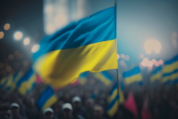 Ukrainian Flag Waves Amidst Protests A Symbol of Freedom