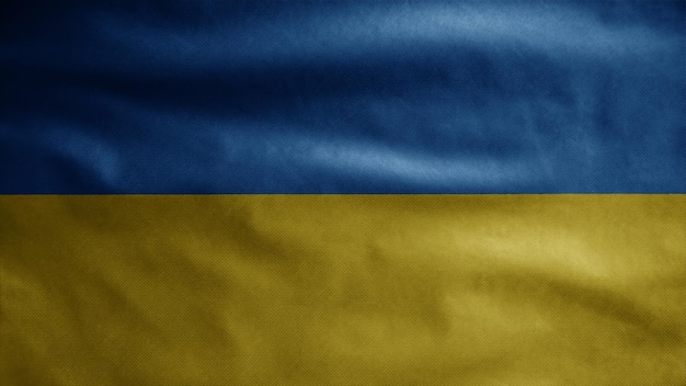 ukrainian flag waving on wind close up of ukraine banner blowing soft and smooth silk cloth fabric texture ensign background use it for national day and country occasions concept
