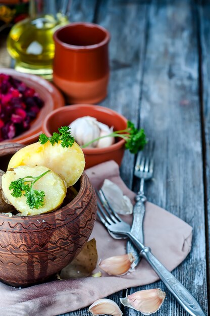 Ukrainian national dish is baked potatoes