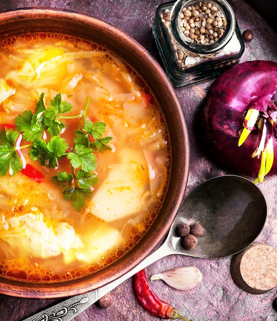 Ukrainian national food-borsch