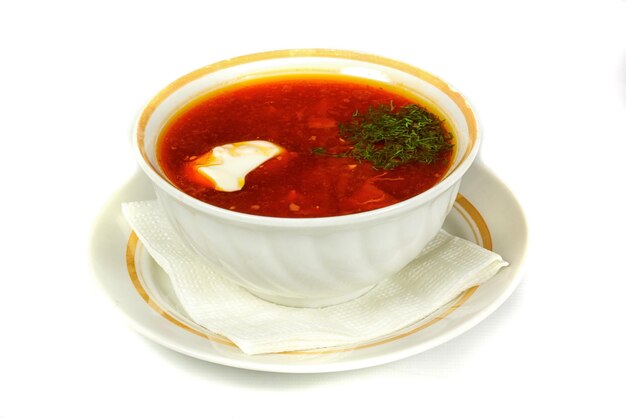 Ukrainian and russian national red soupborsch