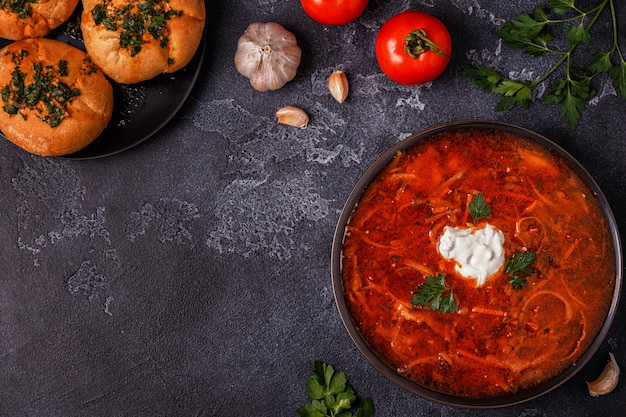 Ukrainian and Russian traditional red soup