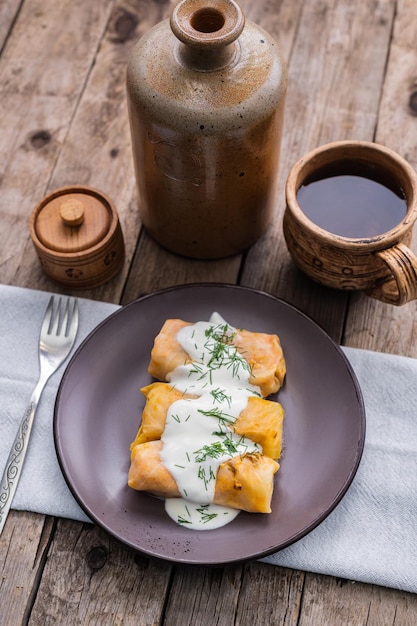 Ukrainian traditional dish of national cuisine holubtsi