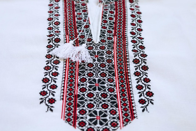 Ukrainian traditional shirts embroidery clothing vishivanka Copy space