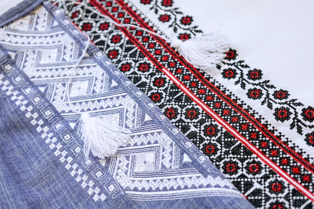 Ukrainian traditional shirts embroidery clothing vishivanka Copy space