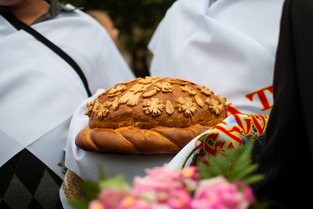 Ukrainian wedding round loaf