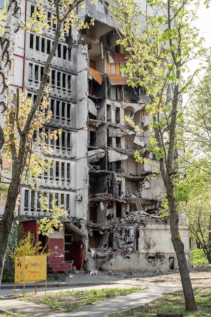 Edifici della città ucraina durante la guerra