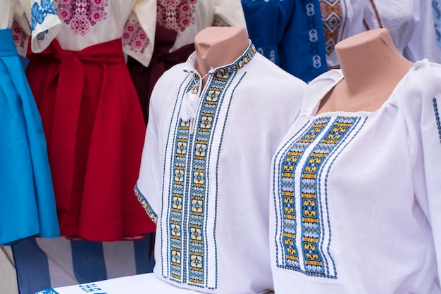 Ukranian ethnic national folks ornament on clothes Slavic traditional pattern ornament embroidery