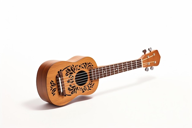 Ukulele Cavaco on White Background Generative AI