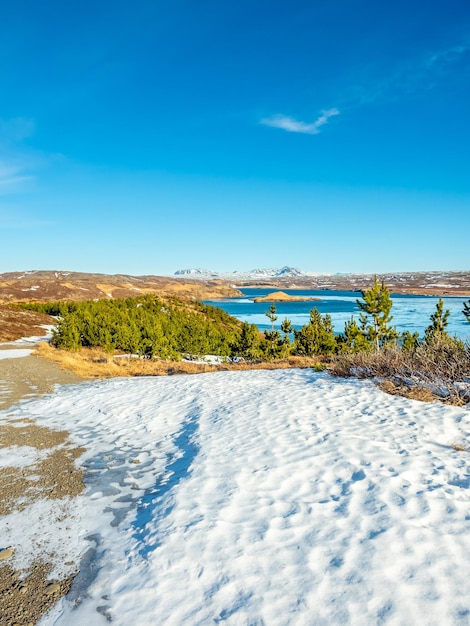 Ulfljotfvatn lake located in southern of Iceland with surrounding nature beautiful view