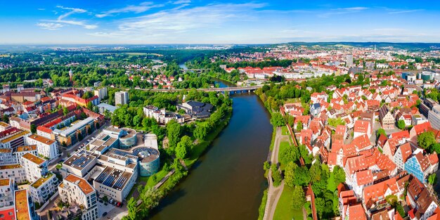 Foto vista panoramica aerea della città di ulm in germania