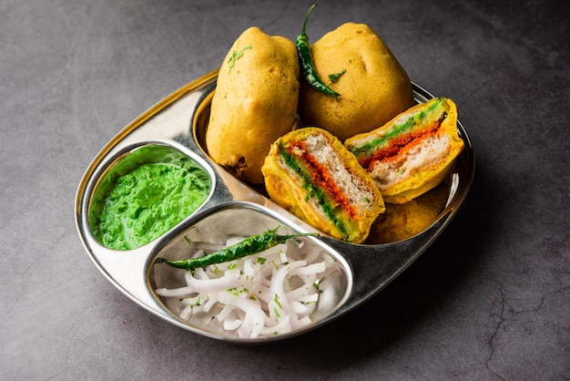 Ulta Vada Pav is made with a spicy potato stuffed bun called pav inside vada inside out wada pao