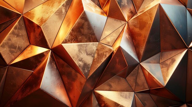 Ultimate 4K Cinema Experience Stunning Copper Triangle Back Wall in 3D Rendering Top Quality created with Generative AI technology