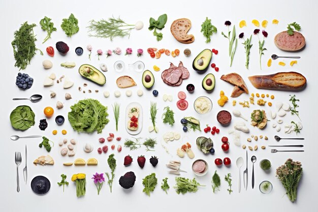 Photo ultimate bruschetta feast fresh ingredients on white background