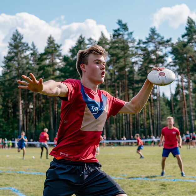 Ultimate Frisbee Championship Player on Field Image