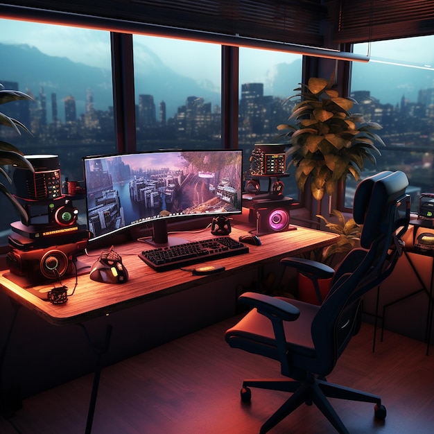 Ultimate Gamers Haven Gaming Computer Desk Setup