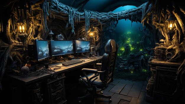 Premium AI Image | Ultimate gaming computer desktop setup