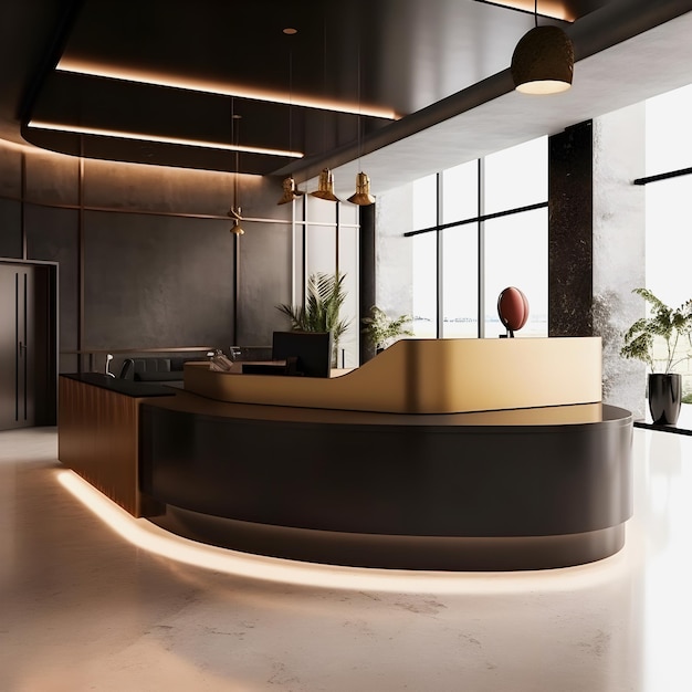 The Ultimate Modern Office Sleek Reception Desk for CuttingEdge Concierge Services in a Contempora