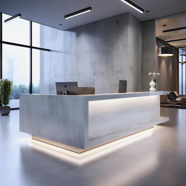 The Ultimate Modern Office Sleek Reception Desk for CuttingEdge Concierge Services in a Contempora