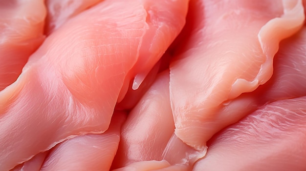 Ultra CloseUp of Raw Chicken Meat Crystal Clear Photo