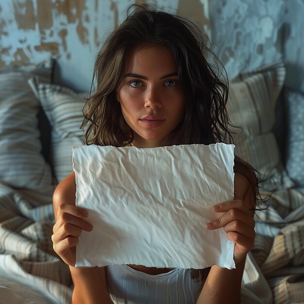 Photo ultra cute woman with whiteboard