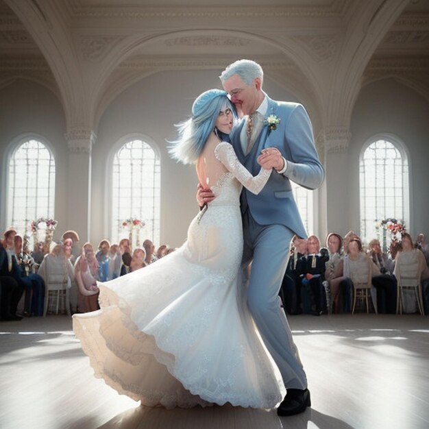 Photo ultra detailed wedding hall dance a joyful atmosphere captured in high definition