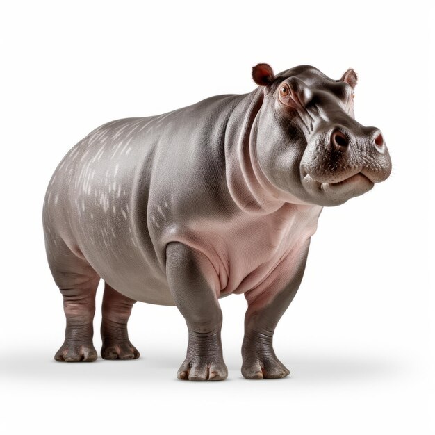 Photo ultra hd hyperrealistic hippopotamus on white background