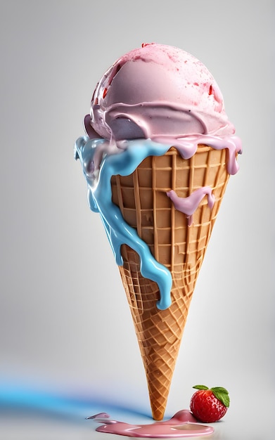 柔らかな照明を使用した Ultra HD アイスクリームの描画