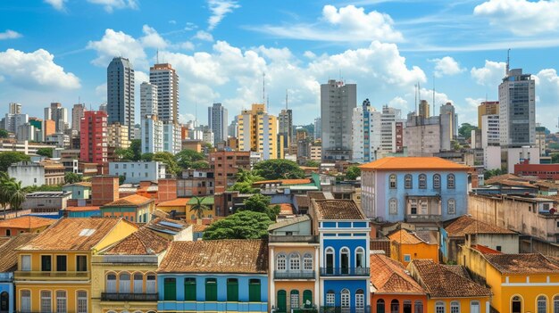 Photo ultra hd realistic so paulo avenida paulista skyline view iconic brazilian urban scenery captured