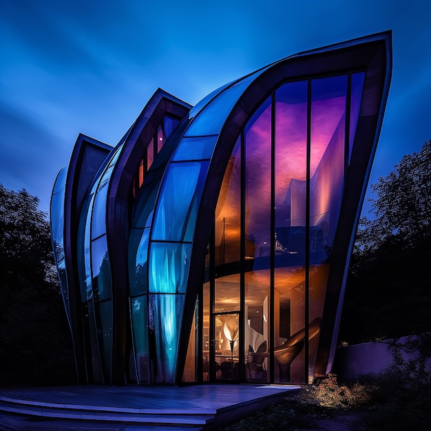 Фото Ультрасовременный архитектурный дом бабочки, обои, изображение, созданное искусственным интеллектом