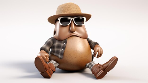 Photo ultra realistic 3d potato head with sunglasses