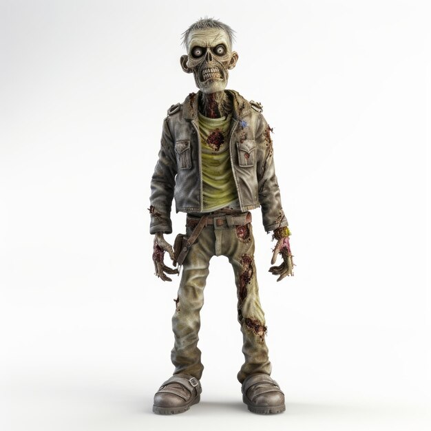 Photo ultra realistic 3d smiling zombie with toylike proportions