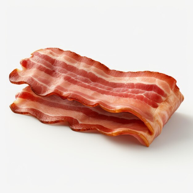 Ultra Realistic 4k Bacon Slice On White Background