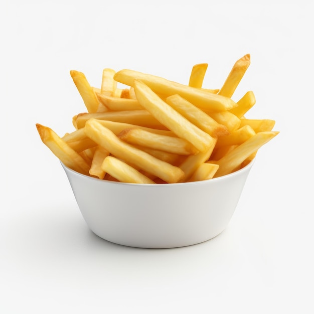 Ultra Realistic 4k Fries On White Background High Definition