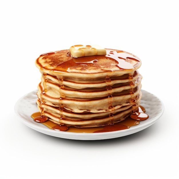 Ultra Realistic 4k Pancakes On White Background 8k Hd