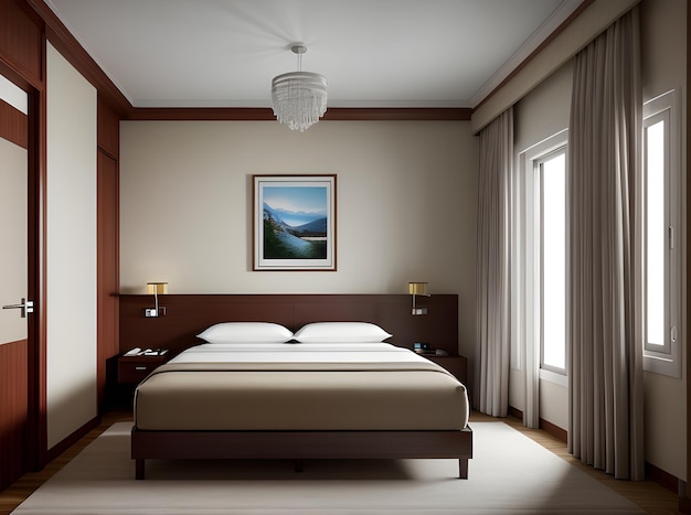 ultra realistic hotel villa room medium shot hyper detail highly detaile Generative AI Generated