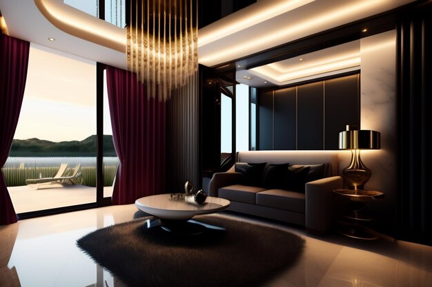 Ultra Realistic Modren room home interior design