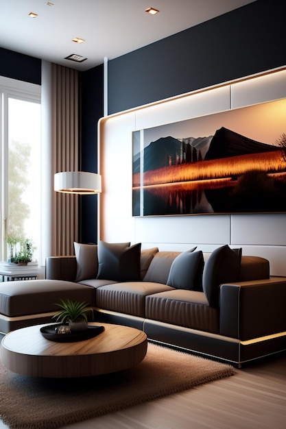 초현실적인 모드렌 방 가정 인테리어 디자인