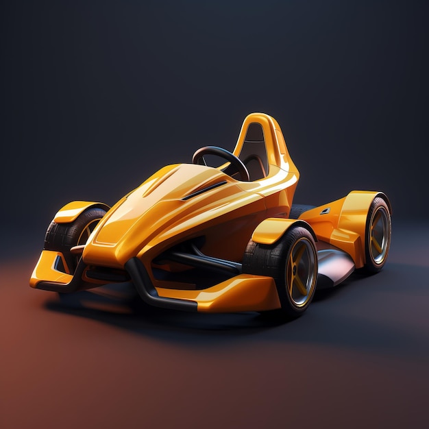 Ultra Realistic Orange Racing Car with Streamlined Styling