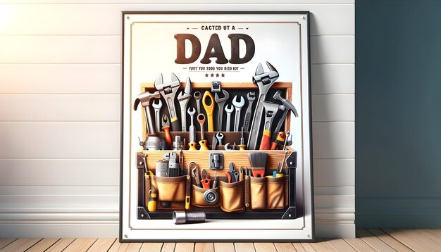 Ultra Realistic Photo of Dads Toolbox Showcasing Skills and Life Lessons Fathers Day Poster